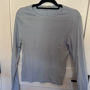 Madewell Soft Blue Lng Sleeve Crew neck T, exc cond worn and washed 1x, sz L